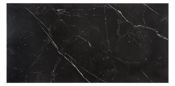 Luxusní chromový jídelní stůl Modern Barock s černou mramorovou vrchní deskou a kovovými kabriolovými nohama 180 cm