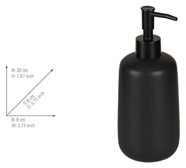 Černý keramický dávkovač mýdla 500 ml Olinda – Allstar