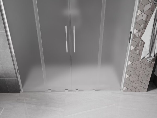 Mexen Velar L Duo, posuvné sprchové dveře do otvoru 170 cm, 8mm sklo námraza, chromová, 871-170-003-32-01