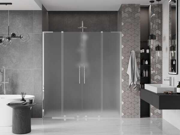 Mexen Velar L Duo, posuvné sprchové dveře do otvoru 170 cm, 8mm sklo námraza, chromová, 871-170-003-32-01