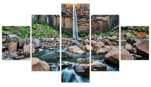 Obraz - Vodopád Svartifoss, Island (125x70 cm)