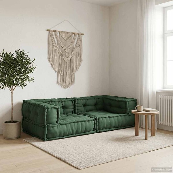 2místná modulární pohovka zelený 140x70x36 Látka