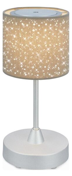 Brilo - LED Stmívatelná nabíjecí stolní lampa LOLE LED/3W/5V IP44 stříbrná