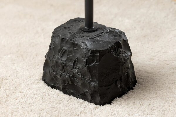 Stylový kulatý industriální příruční stolek Akina s mangovou hnědou deskou a podstavou ze surového mramoru 54 cm