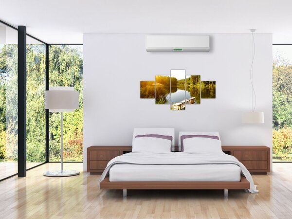 Obraz - Jezero u lesa (125x70 cm)