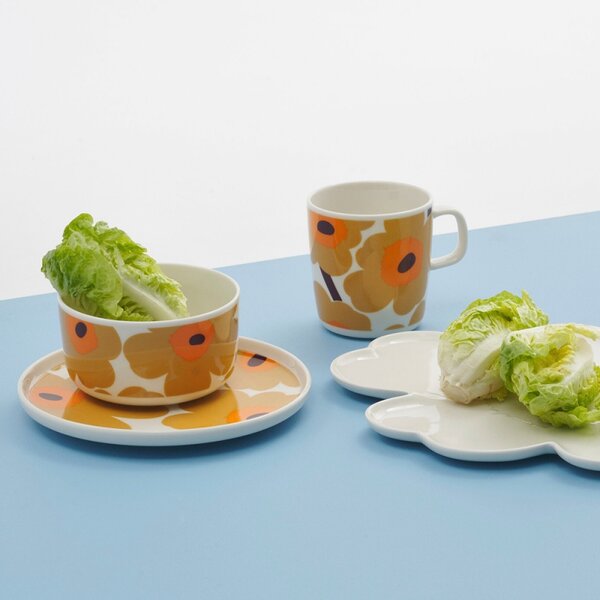 Marimekko Hrnek Oiva Unikko 0,4l, béžovo-oranžový