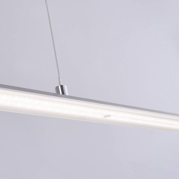 PURE LED závěsné světlo Lite, stříbrné, 160 cm, stmívatelné, stmívatelný, Hliník / šedá / zinek, Obývací pokoj / jídelna, Hliník, Moderní