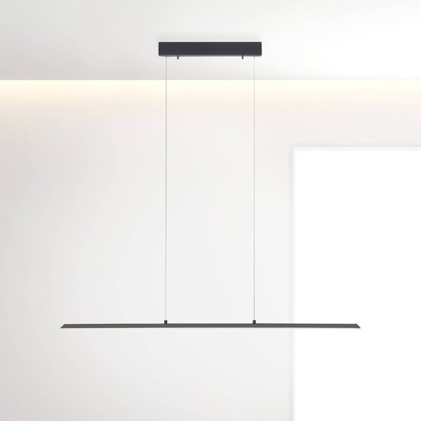 PURE LED závěsné světlo Lite, antracit, 100 cm, stmívatelné, stmívatelný, Černá, Obývací pokoj / jídelna, Hliník, Moderní