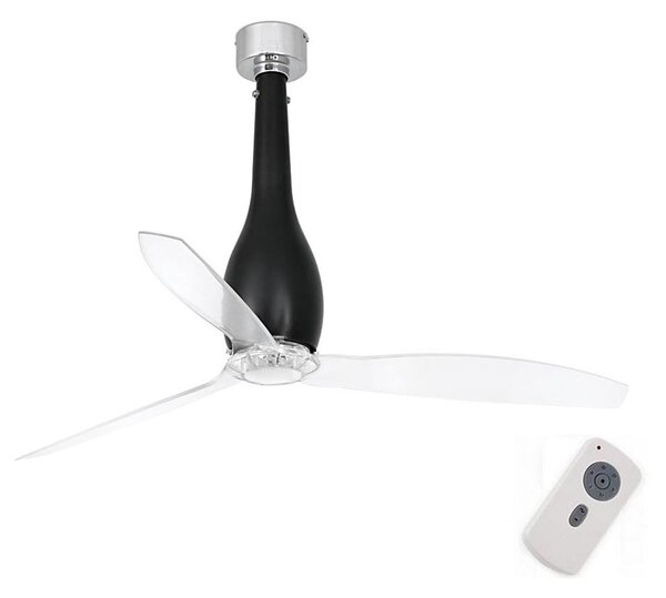 FARO 32003 - Stropní ventilátor ETERFAN černá/čirá pr. 128 cm + dálkové ovládání
