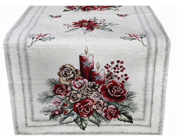 Vánoční gobelínový běhoun na stůl Chenille IT015 Barva Vícebarevná Rozměry 40x130 cm