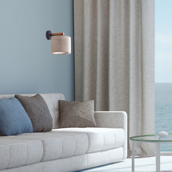 TK Lighting Deva Nature nástěnné svítidlo 1x15 W černá-šedá-dřevo-béžová 6106