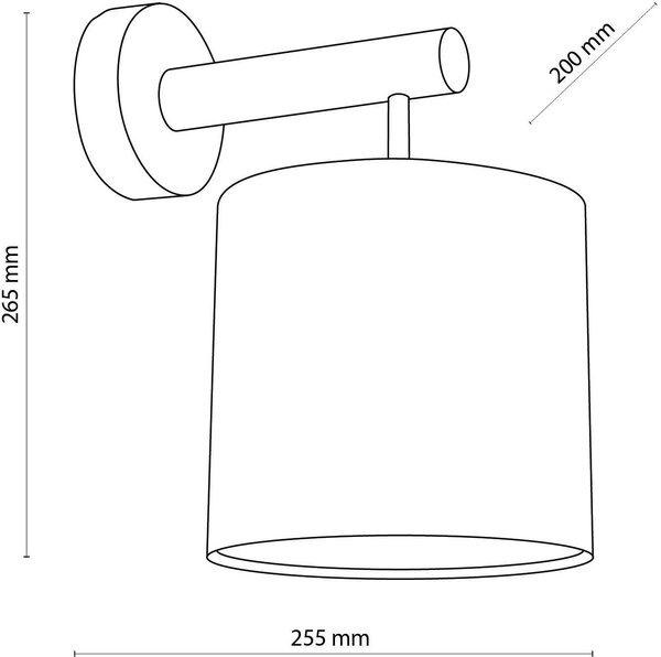 TK Lighting Deva Nature nástěnné svítidlo 1x15 W černá-šedá-dřevo-béžová 6106