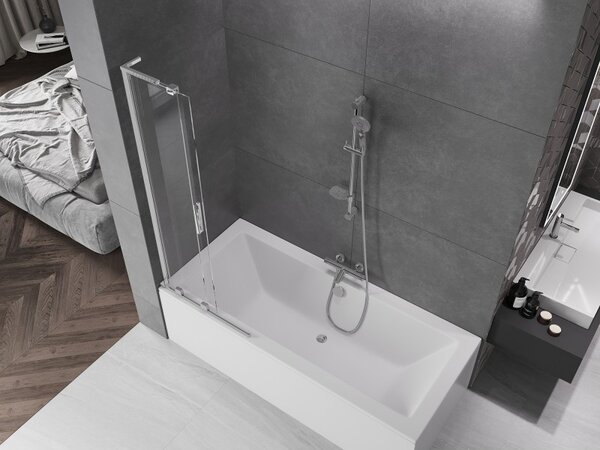 Mexen Velar L, 2-křídlová posuvná vanová zástěna 70 x 150 cm, 8mm čiré sklo, chromový profil, 896-070-003-01-01