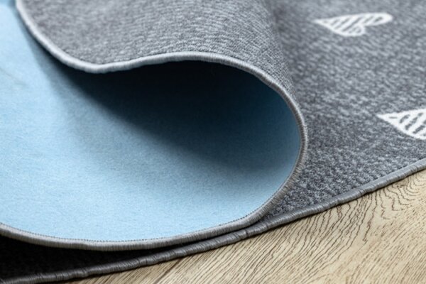 Koberec HEARTS kruh Jeans - šedý