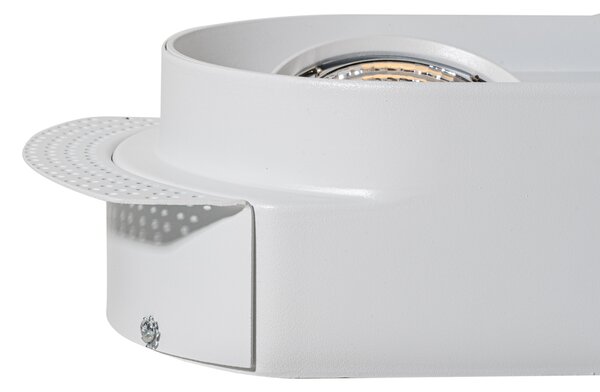 Sada 6 kulatých zapuštěných bodových svítidel bílá GU10 70mm 2-světelná - Hubs