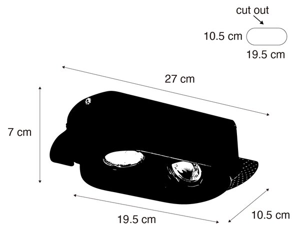 Kulaté zapuštěné bodové svítidlo bílé GU10 50 mm 2-světlo - Hubs