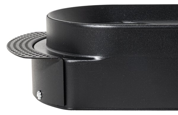Sada 6 kulatých zapuštěných bodových světel černá GU10 70mm 2-světla - Hubs