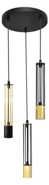 LED Lustr na lanku BARS 3xGU10/4,8W/230V černá/zlatá