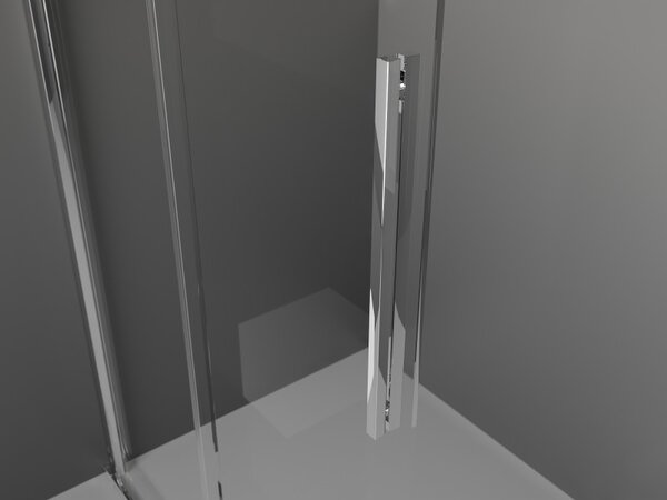 Mexen Velar, sprchová zástěna s posuvnými dveřmi Walk-in 130 x 200 cm, 8mm šedé sklo, chromová, 871-130-000-43-01