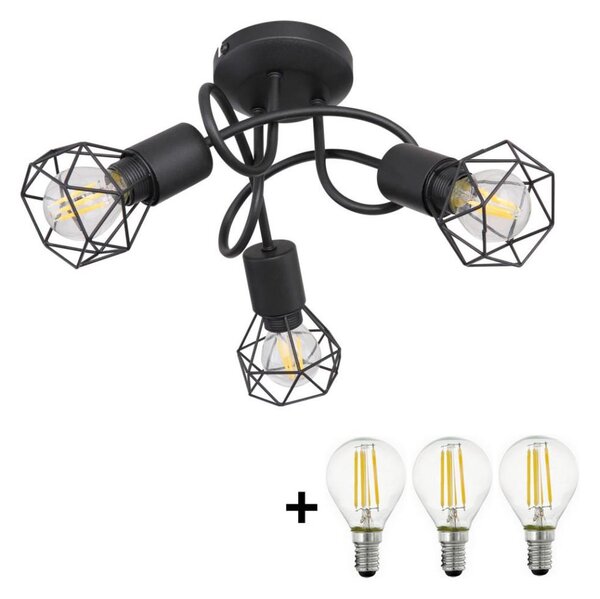 Globo - LED Přisazený lustr XARA 3xE14/6W/230V černá