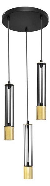 LED Lustr na lanku BARS 3xGU10/4,8W/230V černá/zlatá