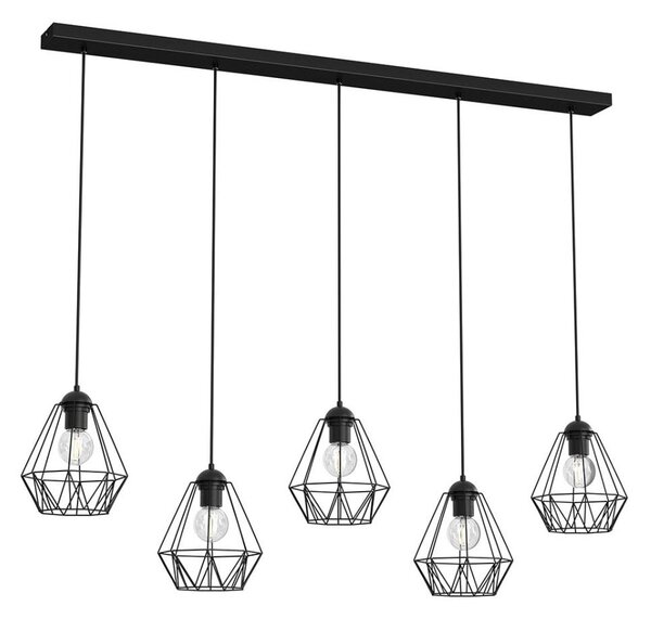Lustr na lanku BERGEN 5xE27/60W/230V černá