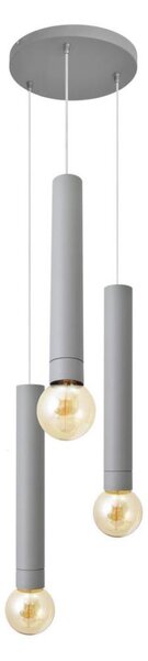Lustr na lanku TUBA 3xE27/15W/230V šedá
