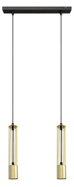 LED Lustr na lanku BARS 2xGU10/4,8W/230V zlatá/černá
