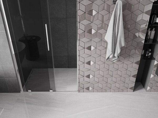 Mexen Velar L, posuvné sprchové dveře do otvoru 90 cm, 8mm šedé sklo, chromová, 871-090-003-41-01