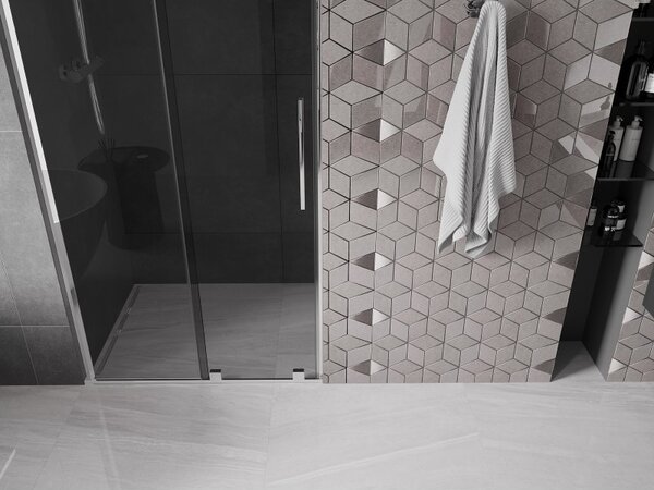 Mexen Velar L, posuvné sprchové dveře do otvoru 90 cm, 8mm šedé sklo, chromová, 871-090-003-41-01