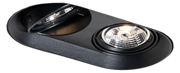 Zakulacené zapuštěné bodové svítidlo černé GU10 70 mm 2-světlo - Hubs