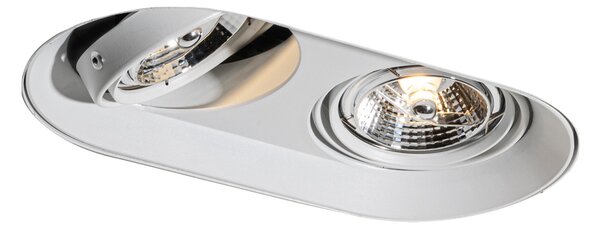 Kulaté zapuštěné bodové svítidlo bílé GU10 70 mm 2-světlo - Hubs