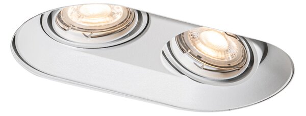 Kulaté zapuštěné bodové svítidlo bílé GU10 50 mm 2-světlo - Hubs