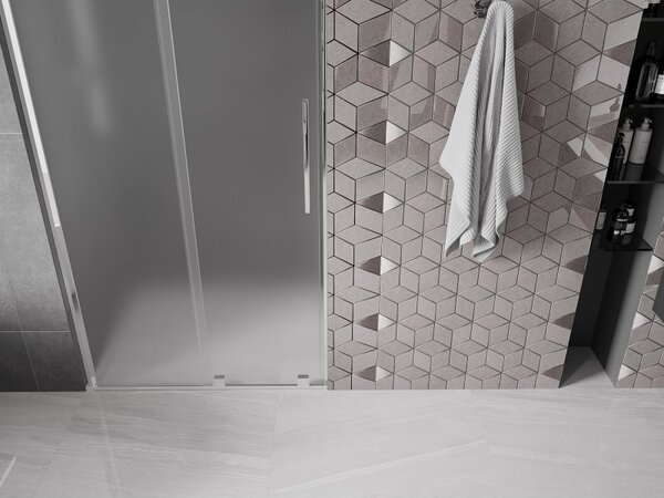 Mexen Velar L, posuvné sprchové dveře do otvoru 90 cm, 8mm sklo námraza, chromová, 871-090-003-31-01