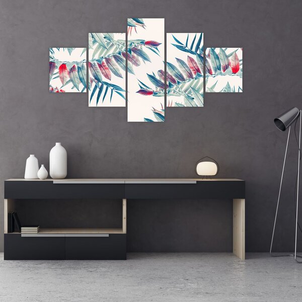 Obraz - Tropické listy (125x70 cm)
