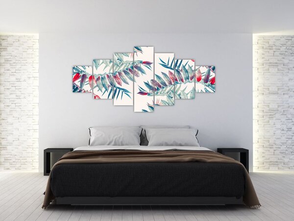 Obraz - Tropické listy (210x100 cm)