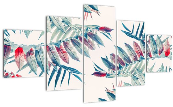 Obraz - Tropické listy (125x70 cm)