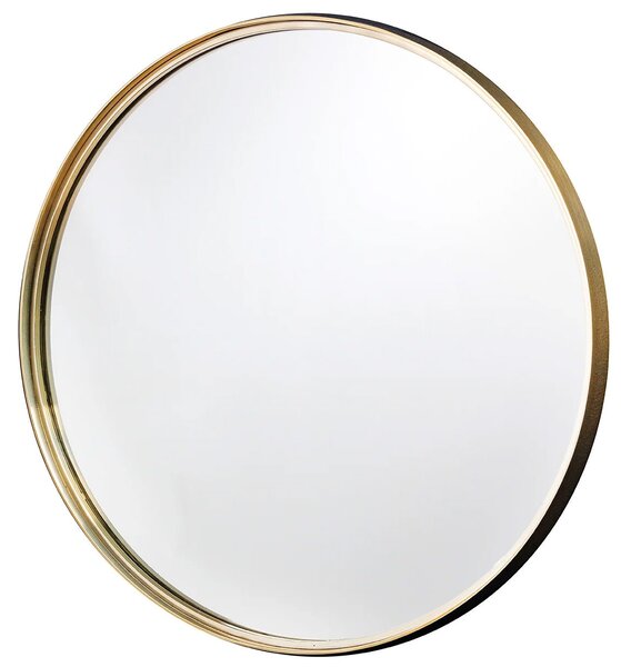 Designové glamour kulaté nástěnné zrcadlo Keening s kovovým zlatým rámem 50 cm