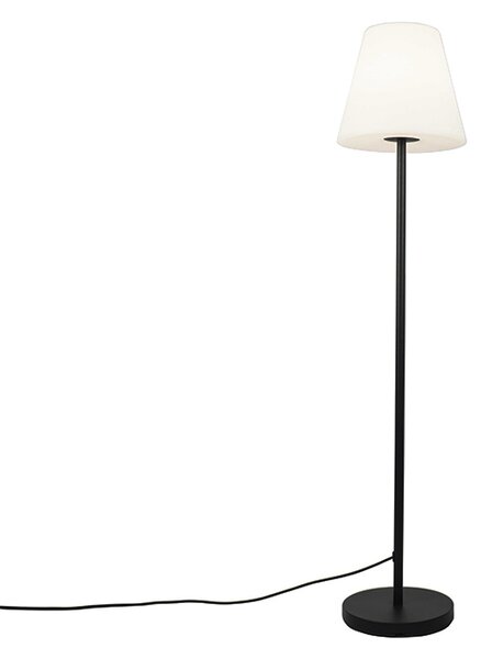 Venkovní stojací lampa černá s bílým odstínem 35 cm IP65 - Virginie