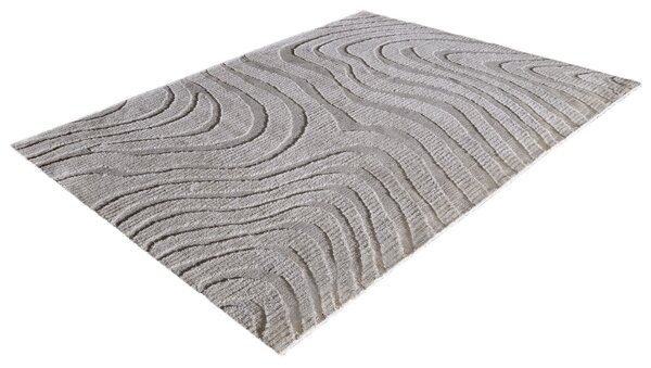 Designový moderní obdélníkový koberec Flow v šedé barvě s abstraktním vzorem 240 cm