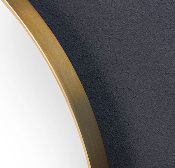 Designové glamour kulaté nástěnné zrcadlo Keening s kovovým zlatým rámem 50 cm