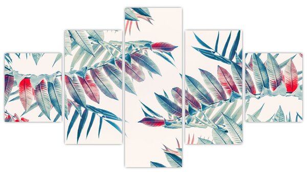 Obraz - Tropické listy (125x70 cm)