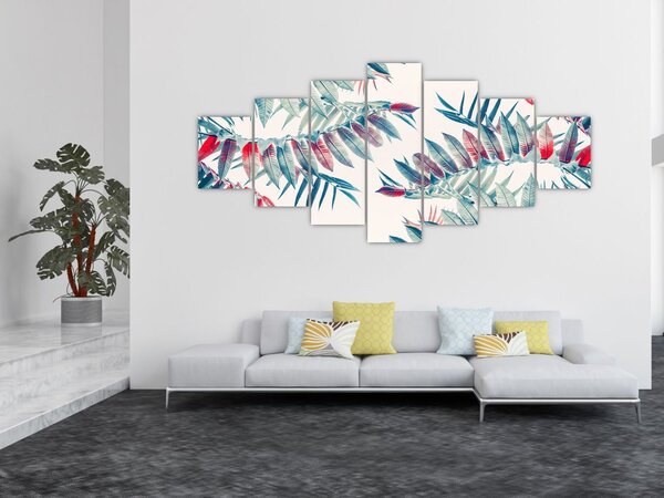 Obraz - Tropické listy (210x100 cm)