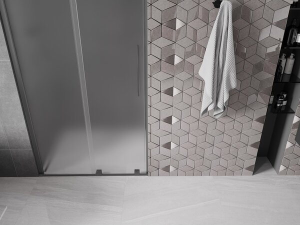 Mexen Velar, posuvné sprchové dveře do otvoru 90 cm, 8mm sklo námraza, broušený grafit, 871-090-000-31-95