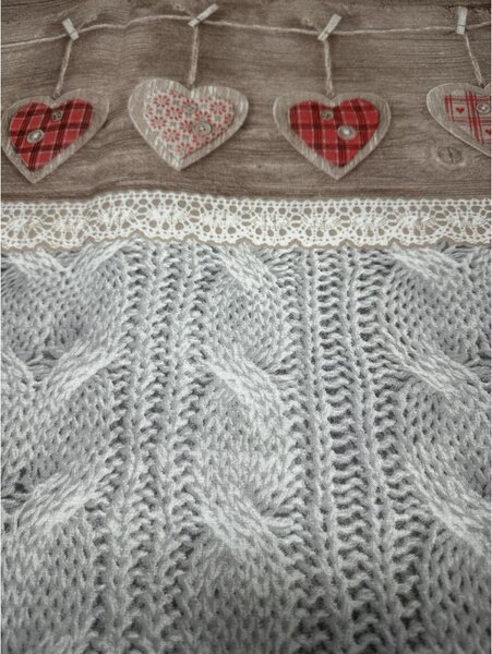 Přikrývka na gauč Shabby love rudá Barva Rudá Rozměry 180x290 cm