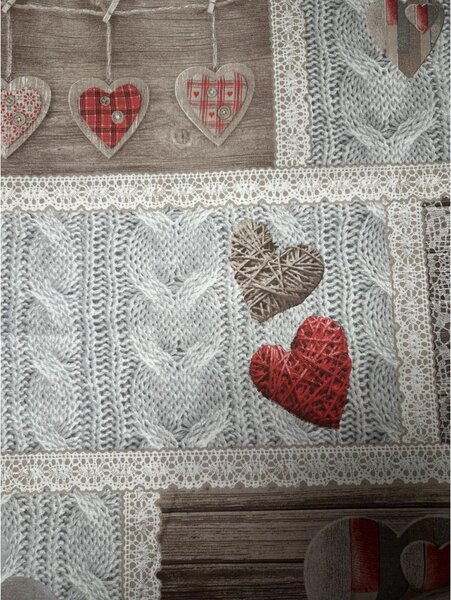 Přikrývka na gauč Shabby love rudá Barva Rudá Rozměry 180x290 cm