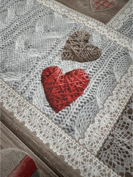 Přikrývka na gauč Shabby love rudá Barva Rudá Rozměry 180x290 cm
