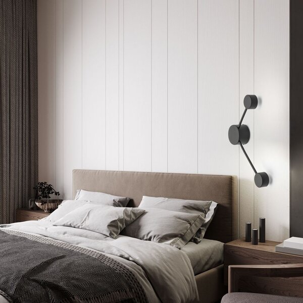 TK Lighting Avia Black nástěnné svítidlo 2x10 W černá 6808