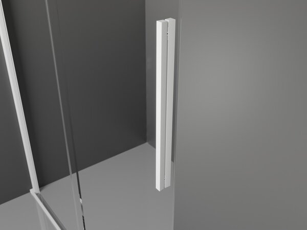 Mexen Velar, posuvné sprchové dveře do otvoru 130 cm, 8mm šedé sklo, bílá matná, 871-130-000-41-20