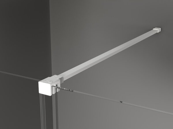 Mexen Velar, posuvné sprchové dveře do otvoru 130 cm, 8mm šedé sklo, bílá matná, 871-130-000-41-20